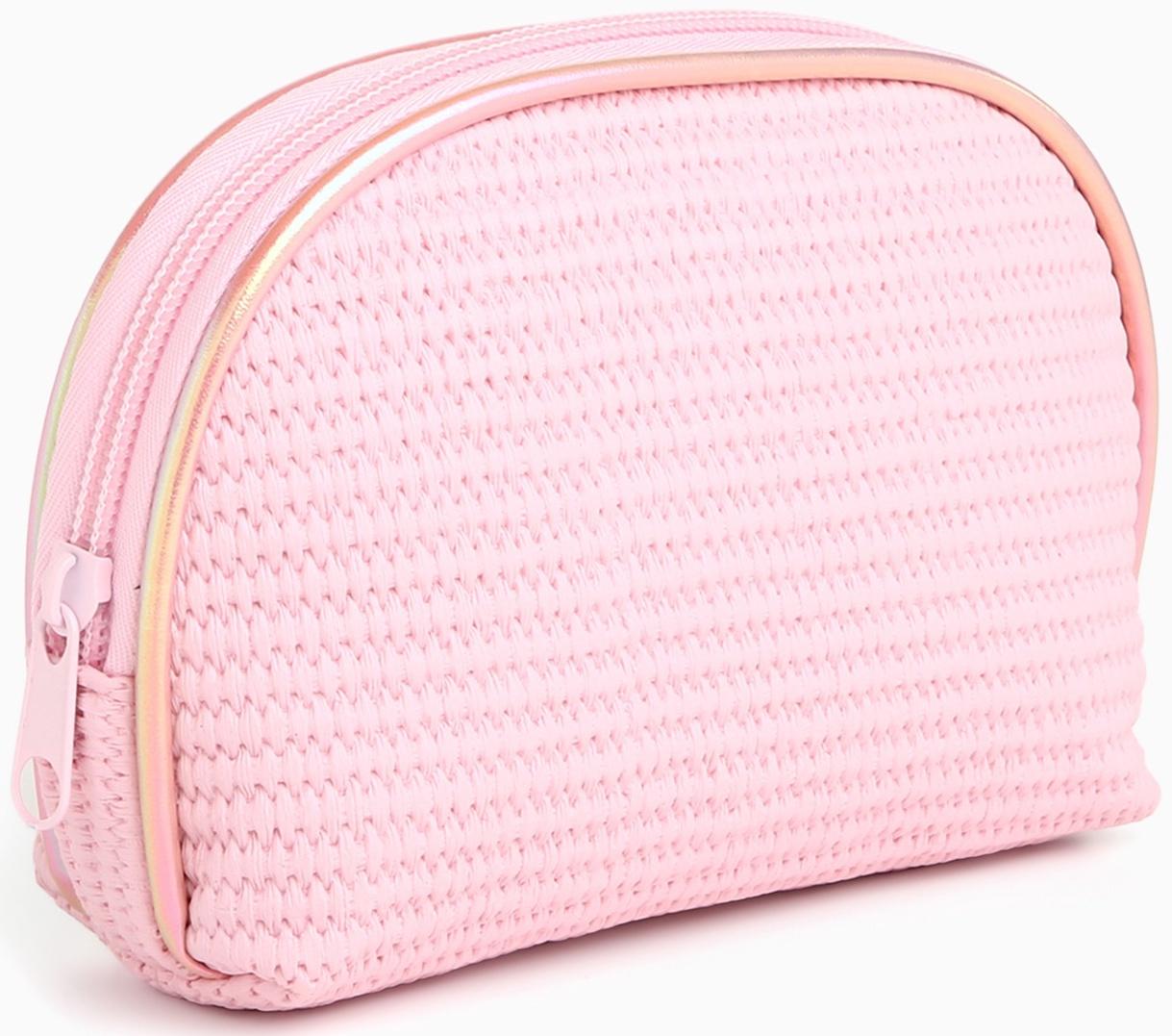 Набор простых косметичек на молниях 2 в 1, с принтом «Нежные цветы», розовый