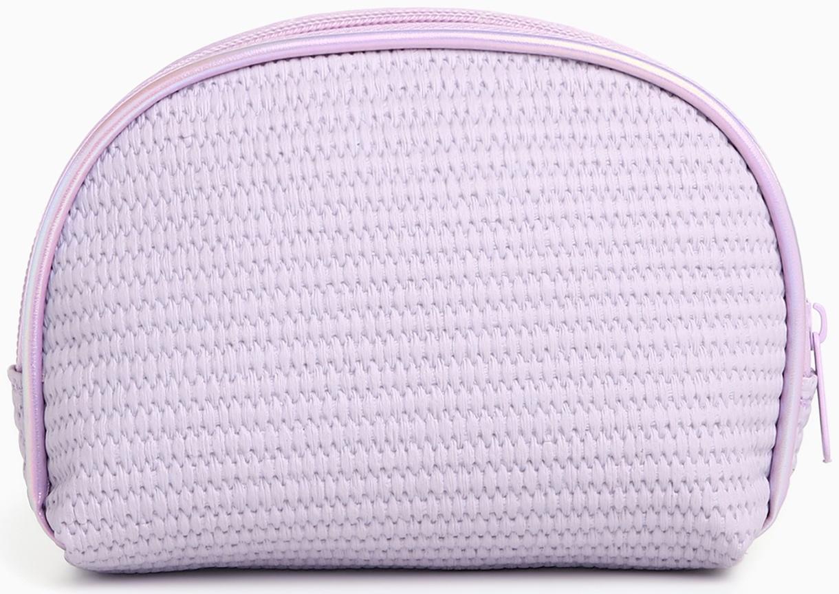 Набор простых косметичек на молниях 2 в 1, с принтом «Нежные цветы», сиреневый