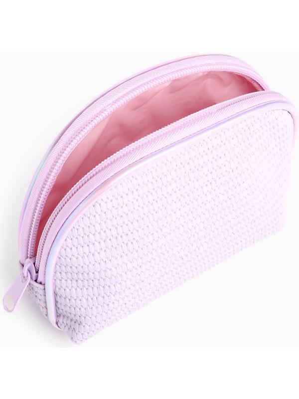 Набор простых косметичек на молниях 2 в 1, с принтом «Нежные цветы», сиреневый