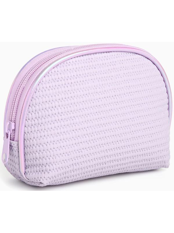 Набор простых косметичек на молниях 2 в 1, с принтом «Нежные цветы», сиреневый
