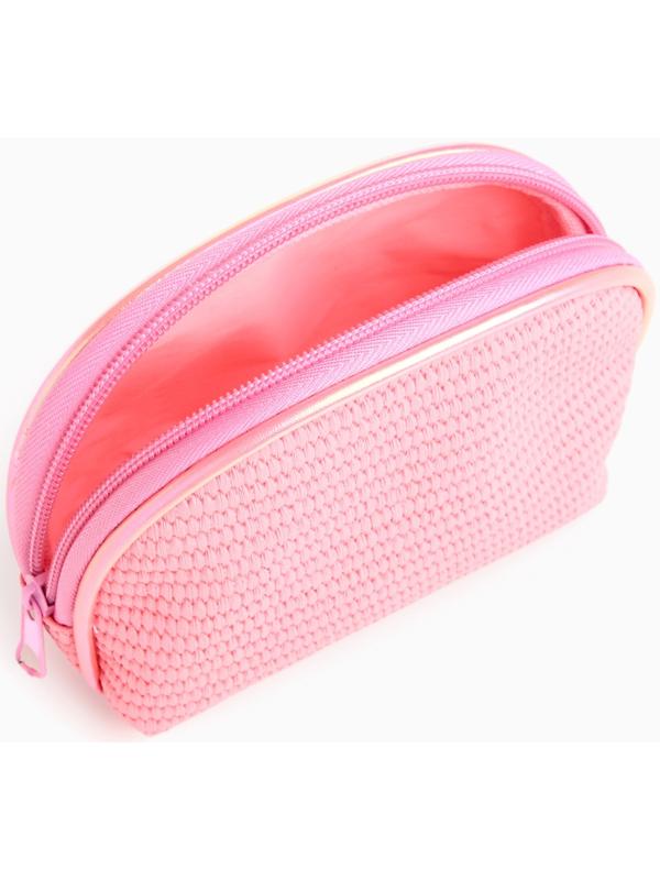 Набор простых косметичек на молниях 2 в 1, с принтом «Нежные цветы», коралловый