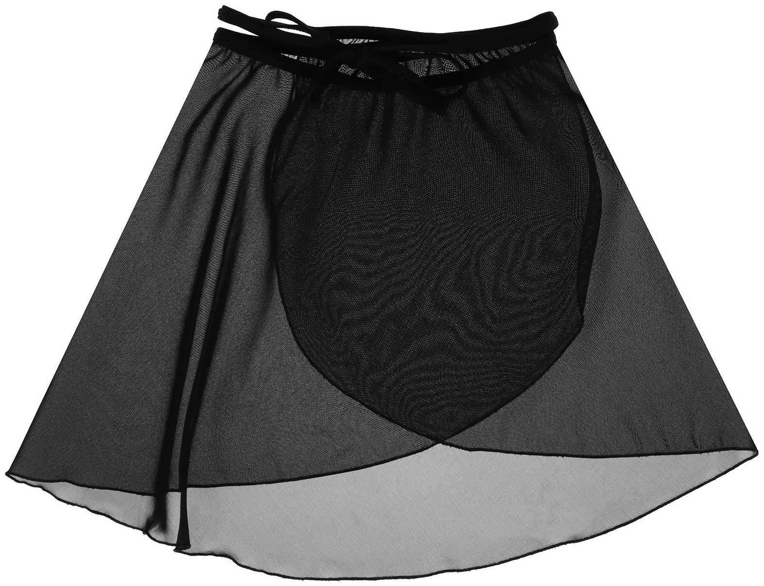 Юбка с запахом для гимнастики и танцев Grace Dance, р. 26-28, цвет чёрный