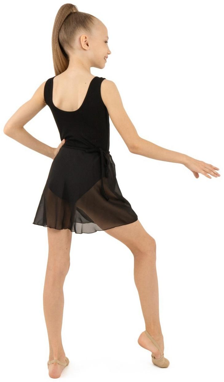 Юбка с запахом для гимнастики и танцев Grace Dance, р. 26-28, цвет чёрный