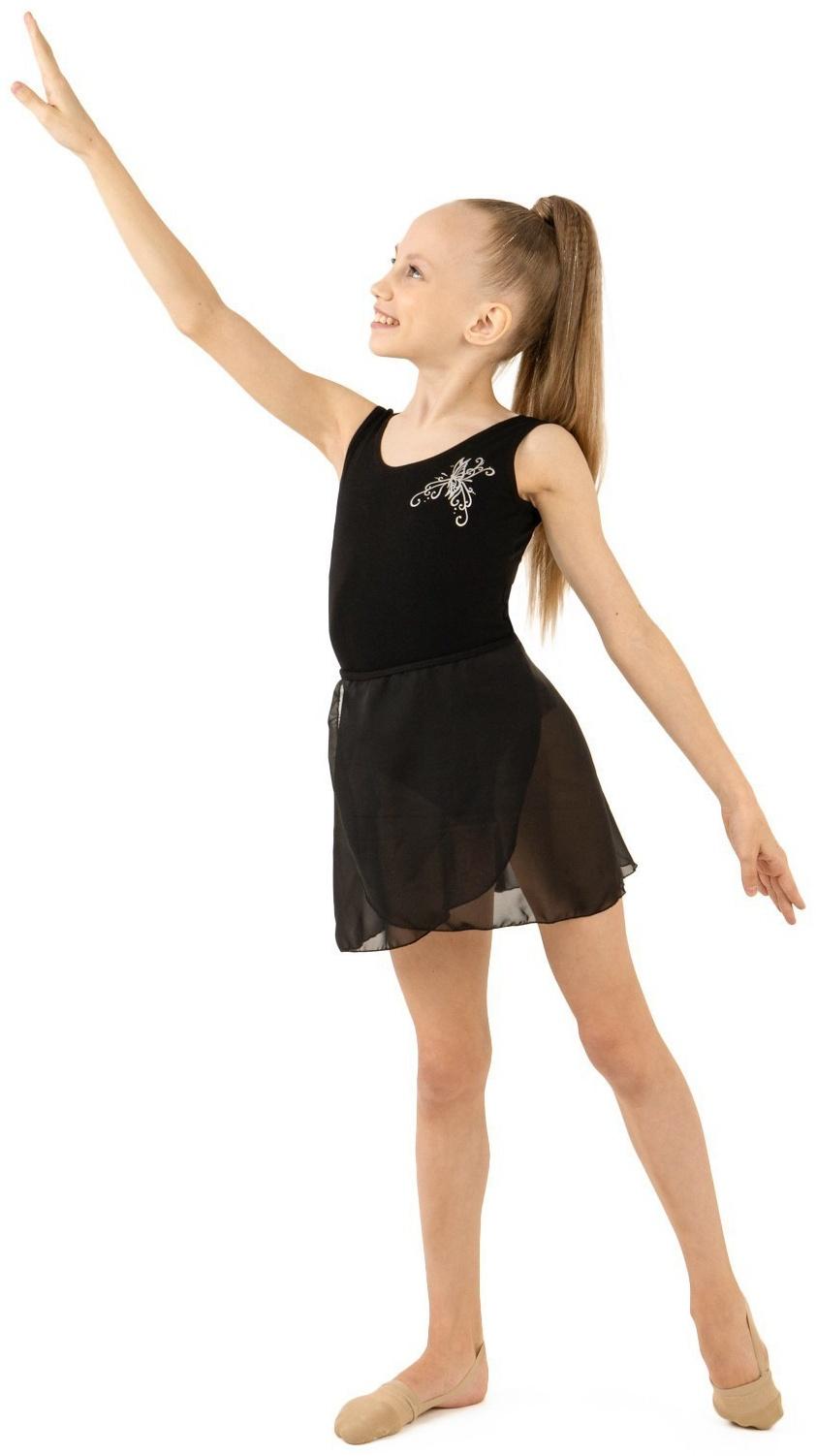 Юбка с запахом для гимнастики и танцев Grace Dance, р. 26-28, цвет чёрный