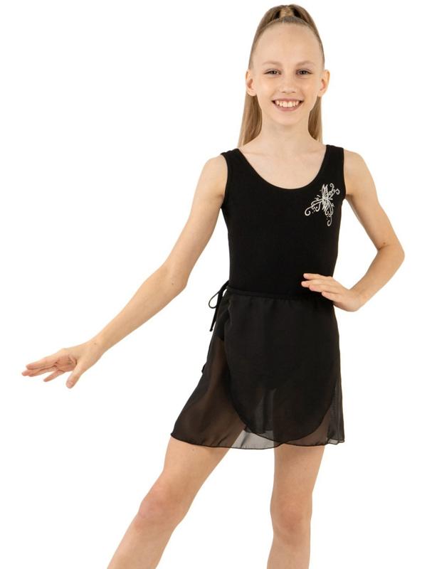 Юбка с запахом для гимнастики и танцев Grace Dance, р. 26-28, цвет чёрный