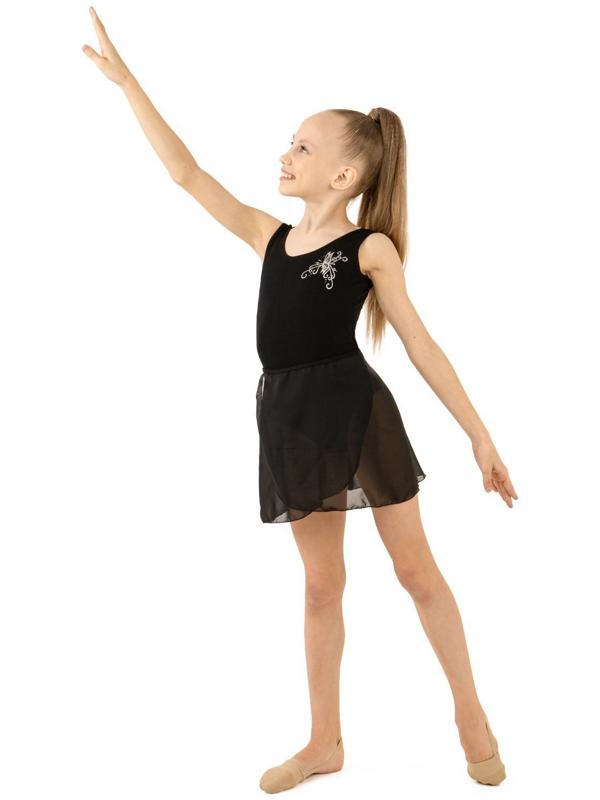 Юбка с запахом для гимнастики и танцев Grace Dance, р. 26-28, цвет чёрный