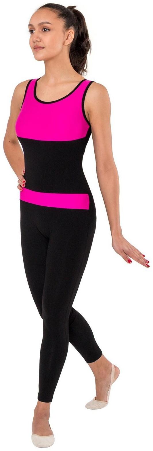 Комбинезон для гимнастики и танцев Grace Dance, р. 40, цвет чёрный/фуксия