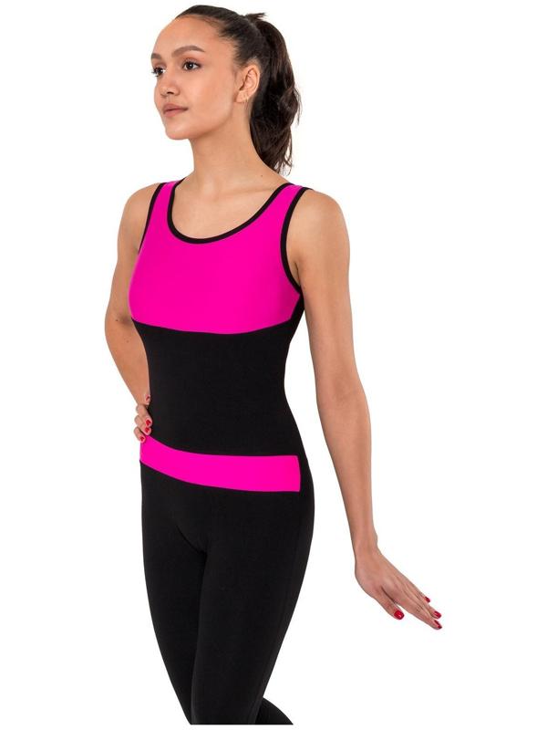 Комбинезон для гимнастики и танцев Grace Dance, р. 40, цвет чёрный/фуксия