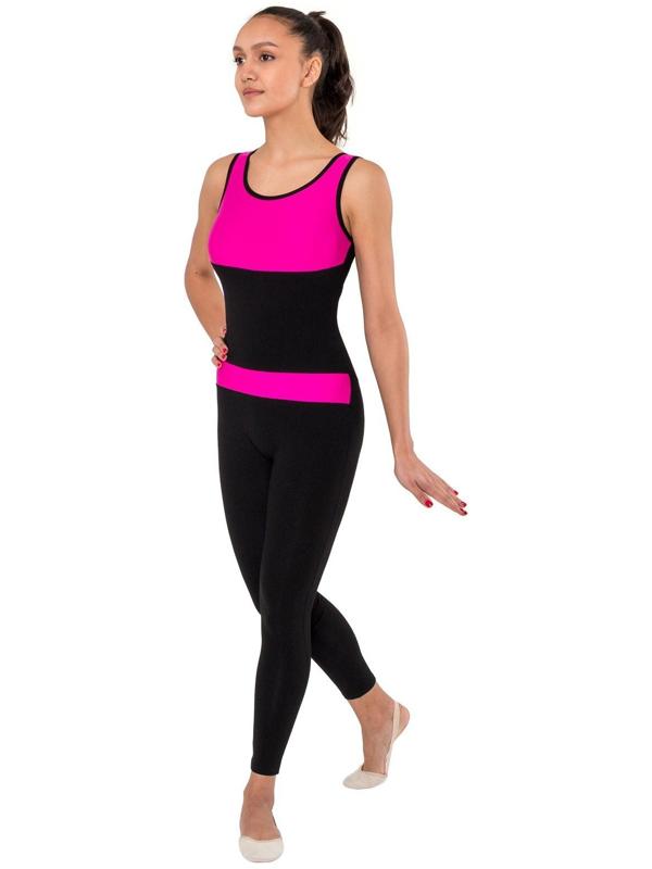 Комбинезон для гимнастики и танцев Grace Dance, р. 40, цвет чёрный/фуксия