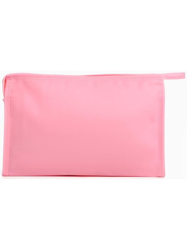 Косметичка на молнии треугольная с рисунком Meow, розовая