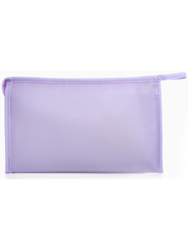 Косметичка на молнии треугольная с рисунком Meow, сиреневая