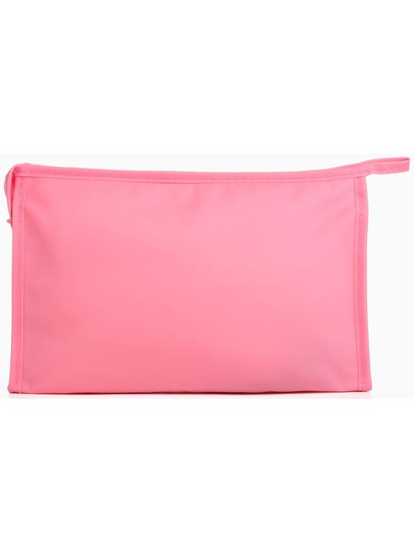 Косметичка на молнии треугольная с рисунком Meow, ярко-розовая