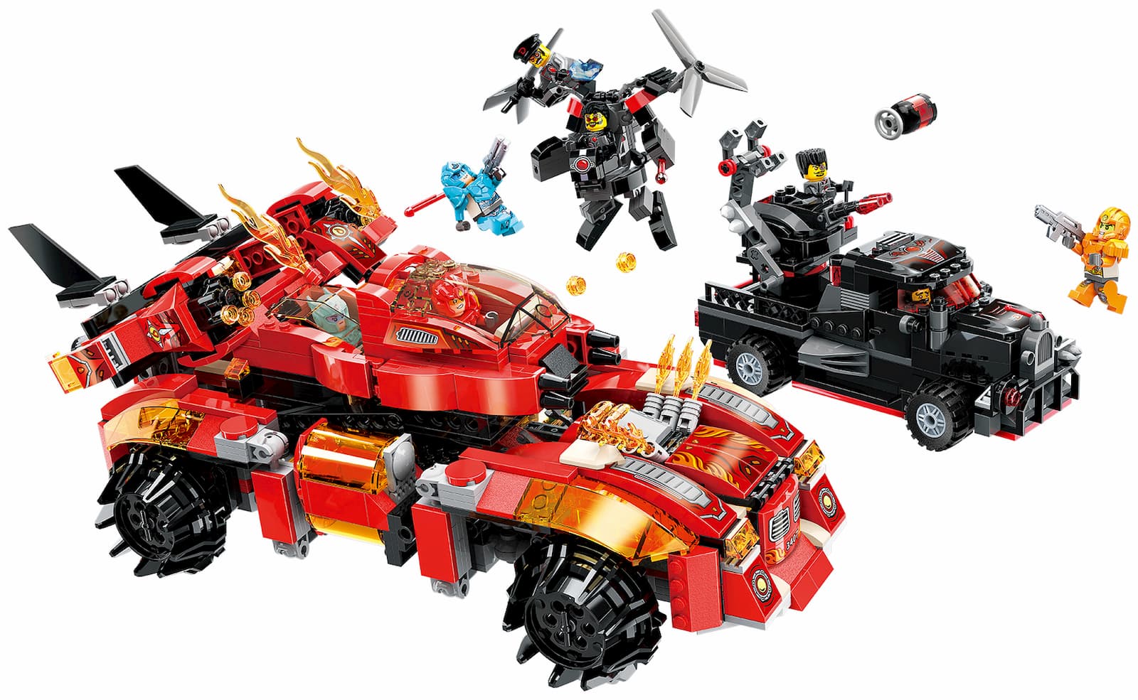 Конструктор Qman «Мобильная база Огненного бластера» 3407 Power Squad / 1134 детали