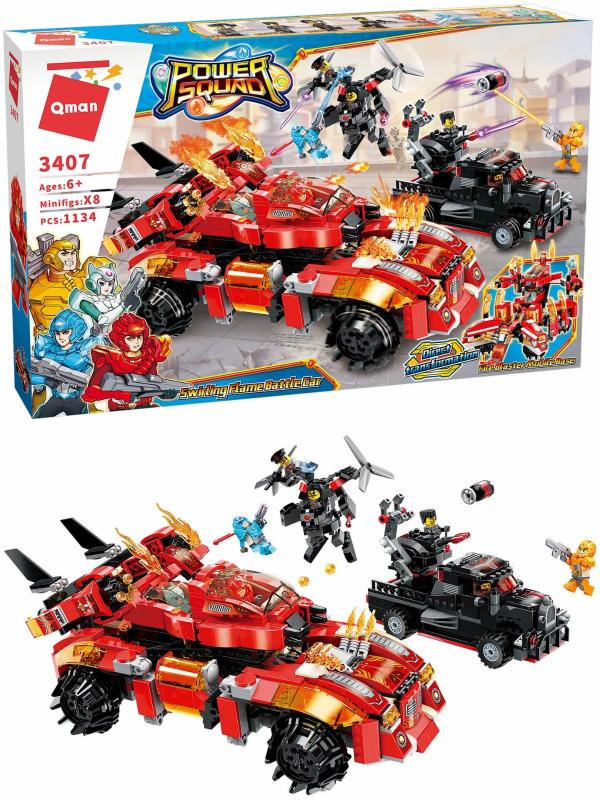 Конструктор Qman «Мобильная база Огненного бластера» 3407 Power Squad / 1134 детали