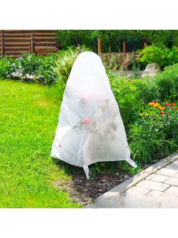 Чехол для растений, с петлями, 100×100 см, спанбонд с УФ-стабилизатором, плотность 60 г/м²