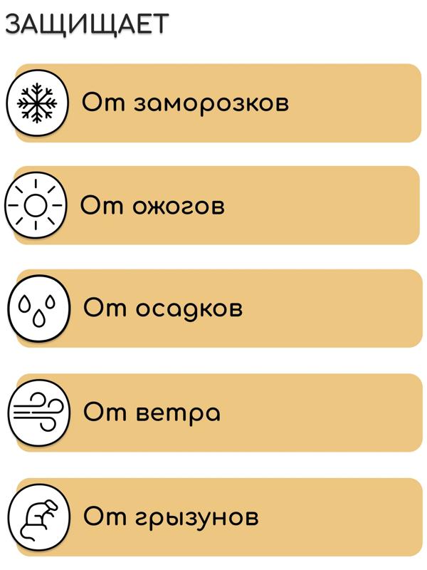 Чехол для растений, с петлями, 50×50 см, спанбонд с УФ-стабилизатором, плотность 60 г/м²