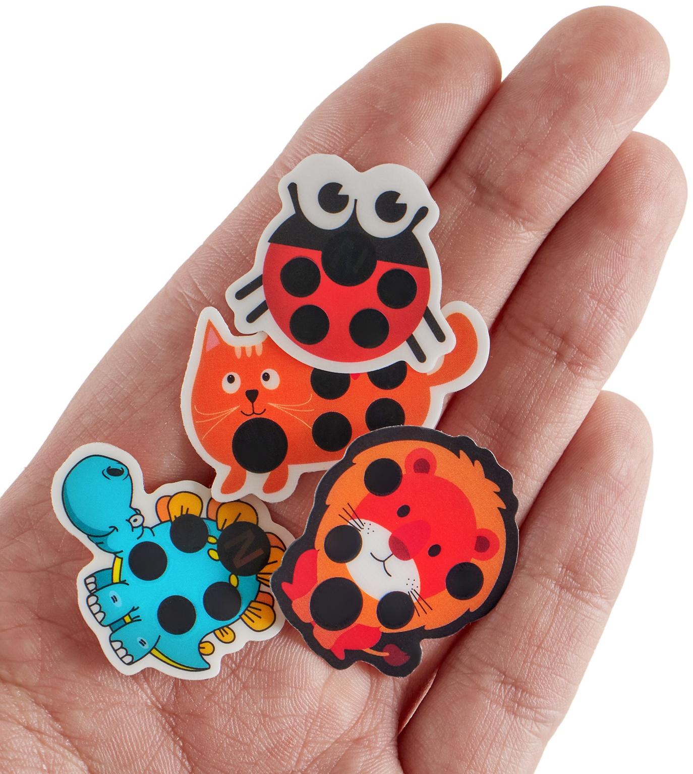 Детский термометр-наклейка налобный, градусник для новорожденных «Милые зверушки», до 40°, набор 4 шт.