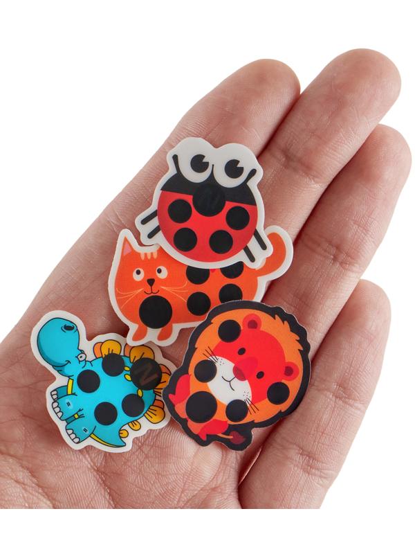 Детский термометр-наклейка налобный, градусник для новорожденных «Милые зверушки», до 40°, набор 4 шт.