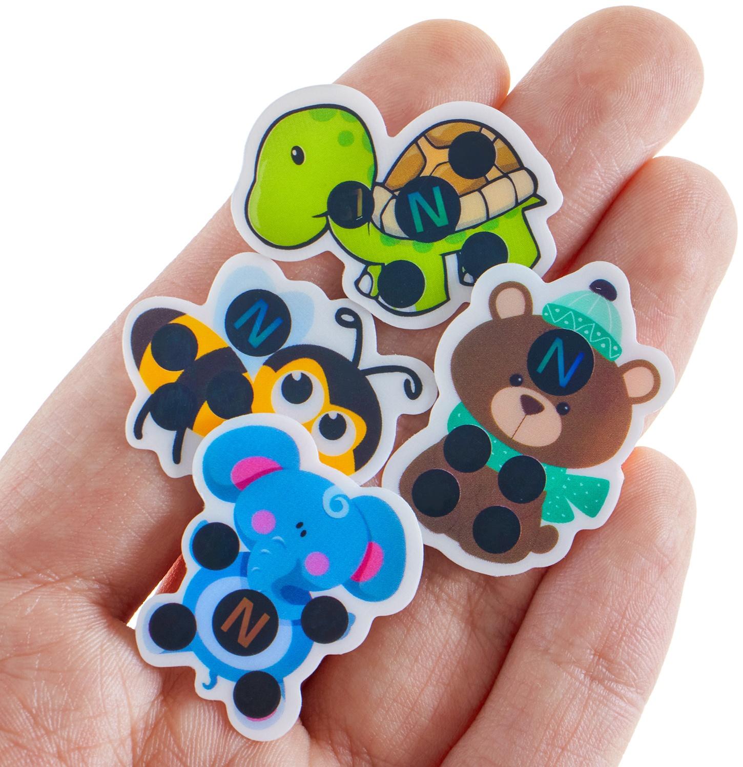 Детский термометр-наклейка налобный, градусник для новорожденных «Милые зверушки», до 40°, набор 4 шт.