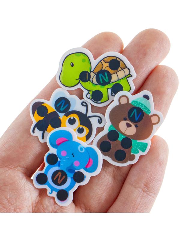 Детский термометр-наклейка налобный, градусник для новорожденных «Милые зверушки», до 40°, набор 4 шт.