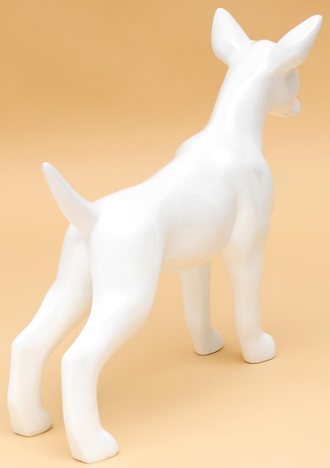 Манекен собаки, стоячий, разборный, фибергласс, белый