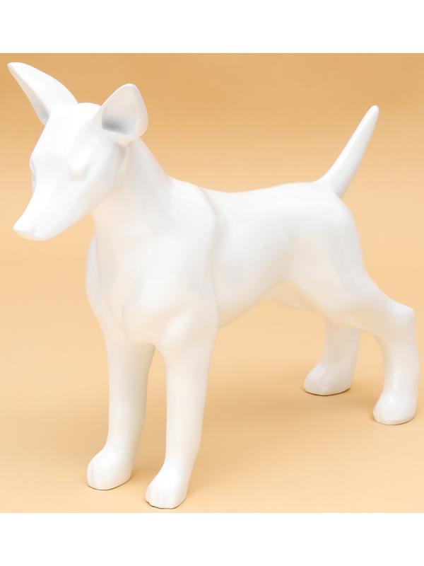 Манекен собаки, стоячий, разборный, фибергласс, белый