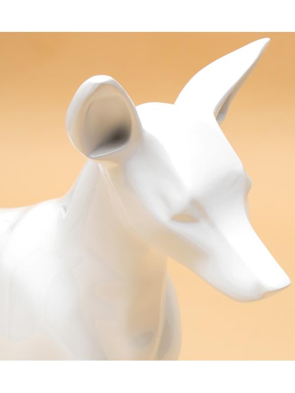 Манекен собаки, стоячий, разборный, фибергласс, белый