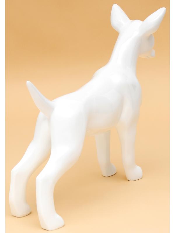 Манекен собаки, стоячий, разборный, фибергласс, белый