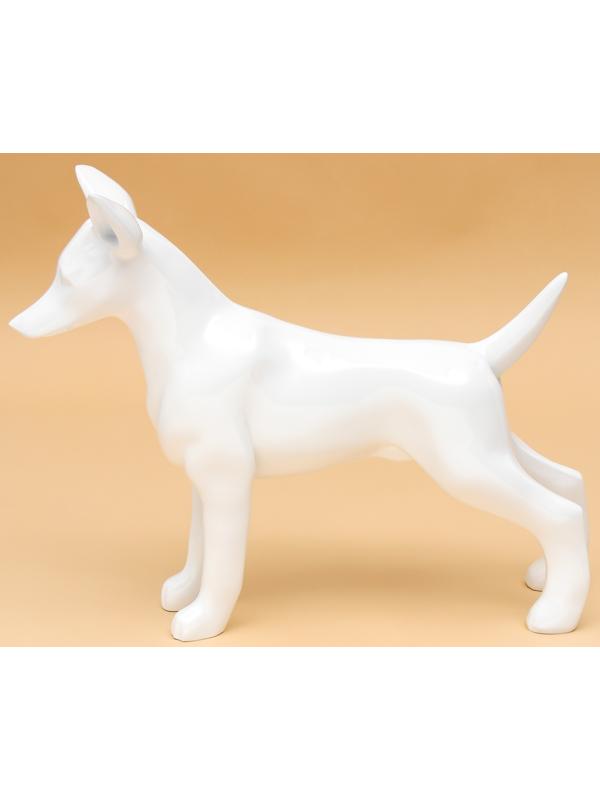 Манекен собаки, стоячий, разборный, фибергласс, белый