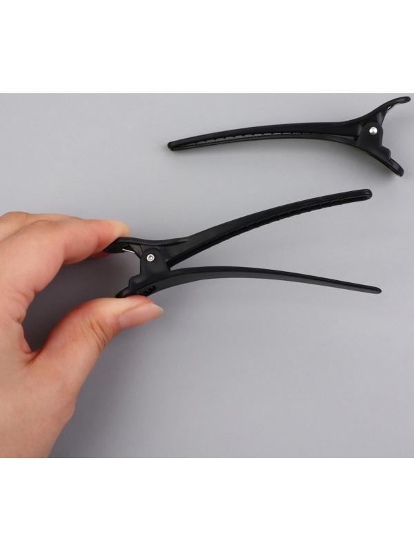 Зажимы для волос, набор - 6 шт, 10,5 см, цвет чёрный