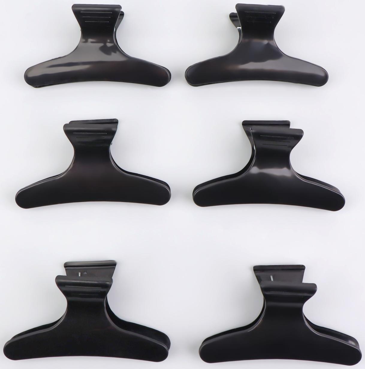 Зажимы для волос, набор - 6 шт, 8 × 4,5 × 3,4 см, цвет чёрный