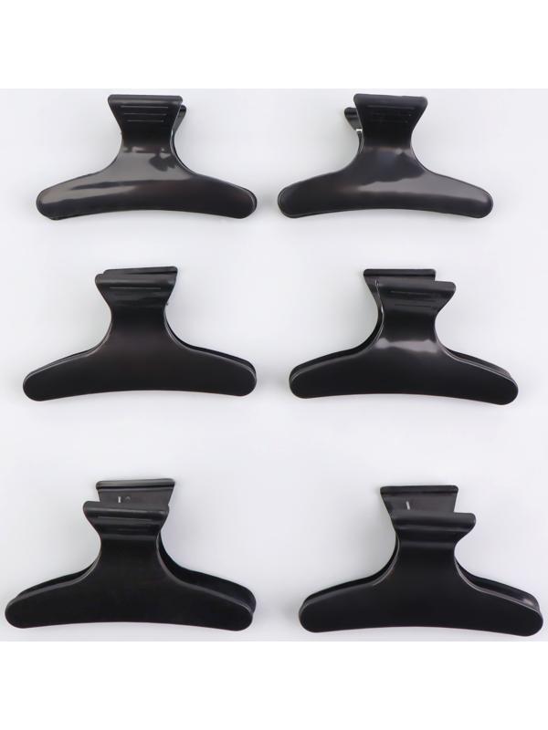 Зажимы для волос, набор - 6 шт, 8 × 4,5 × 3,4 см, цвет чёрный