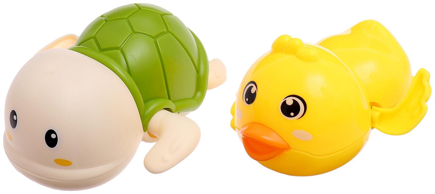 Набор для купания в ванной «Заводные игрушки: Утёнок и черепашка», 2 шт., МИКС