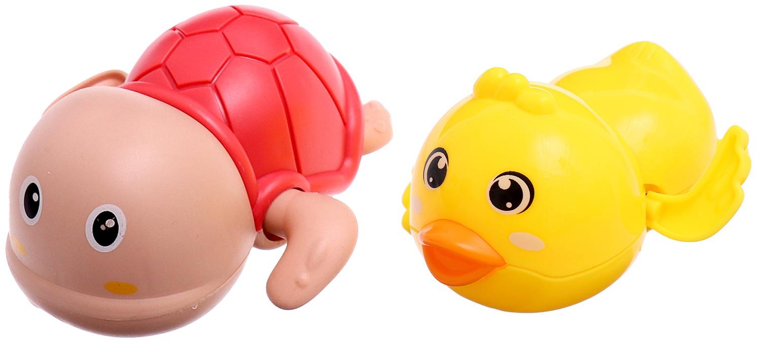 Набор для купания в ванной «Заводные игрушки: Утёнок и черепашка», 2 шт., МИКС