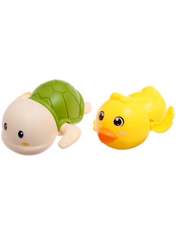 Набор для купания в ванной «Заводные игрушки: Утёнок и черепашка», 2 шт., МИКС