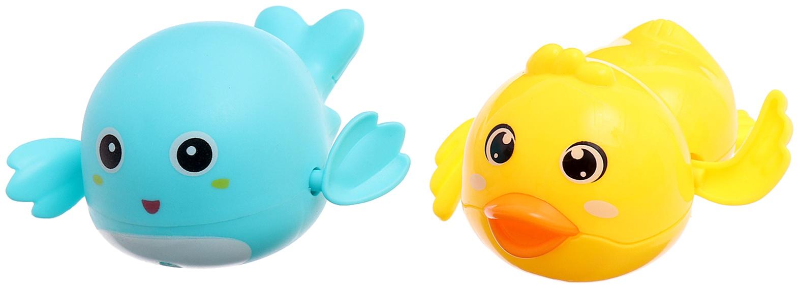 Набор для купания «Заводные игрушки: Утёнок и кит», 2 шт., МИКС