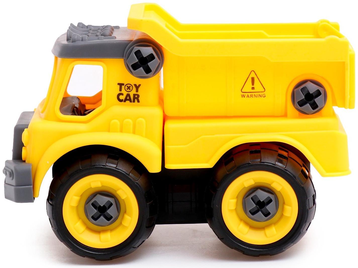 Конструктор винтовой «Строительный транспорт», набор 2 штуки, с отвёрткой, 59 деталей