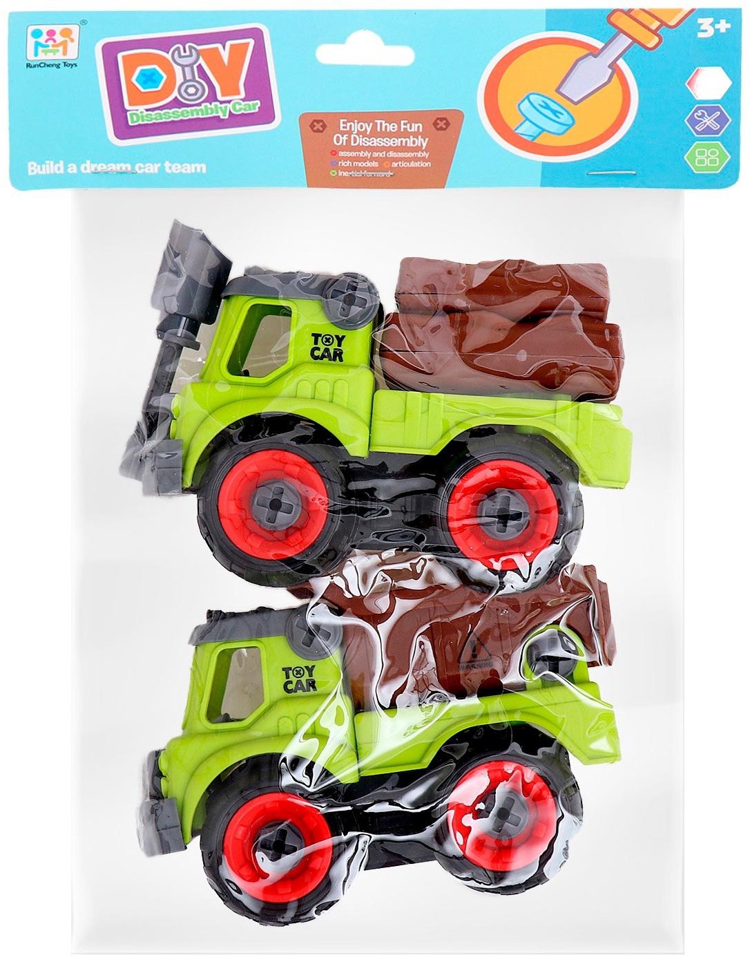 Конструктор винтовой «Фермерский транспорт», набор 2 штуки, с отвёрткой, 55 деталей