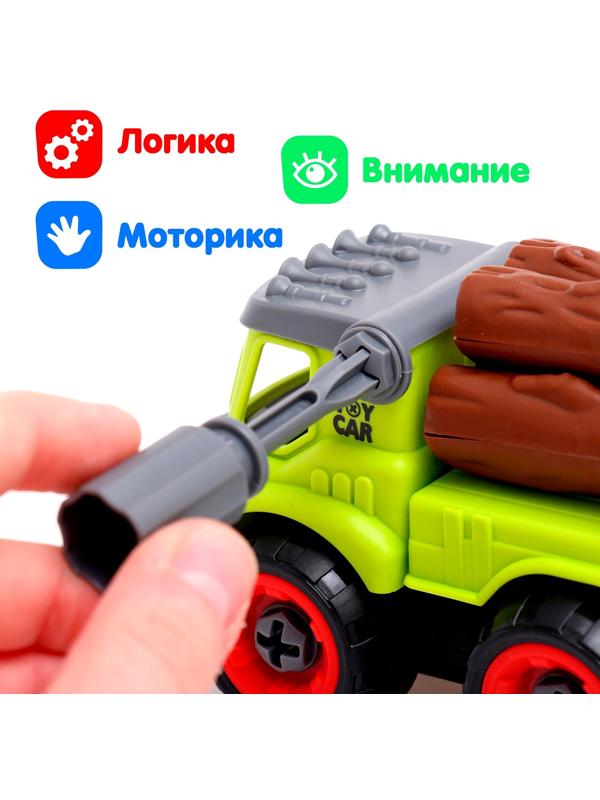 Конструктор винтовой «Фермерский транспорт», набор 2 штуки, с отвёрткой, 55 деталей