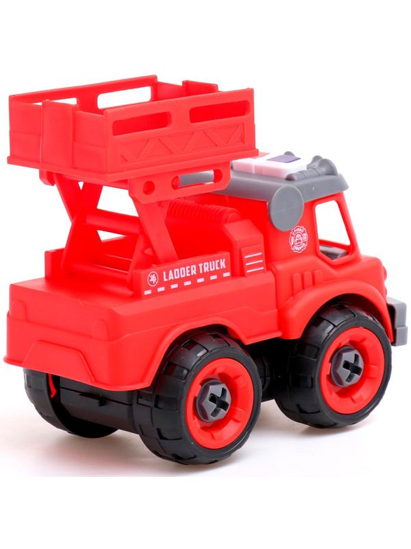 Конструктор винтовой «Пожарный транспорт», набор 2 штуки, с отверткой, 59 деталей