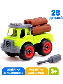 Конструктор винтовой «Лесовоз», с отвёрткой, 28 деталей