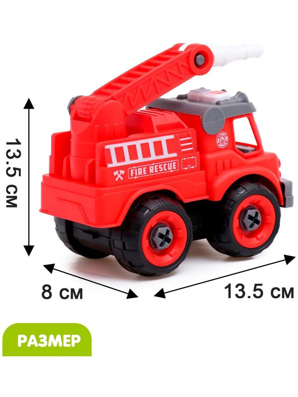 Конструктор винтовой «Пожарная машина», с отвёрткой, 31 деталь