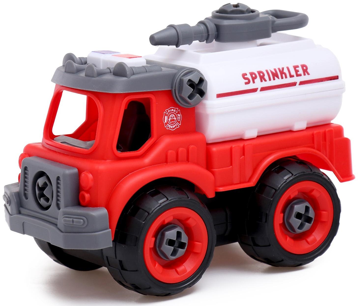 Конструктор винтовой «Пожарная машина», с отвёрткой, 29 деталей