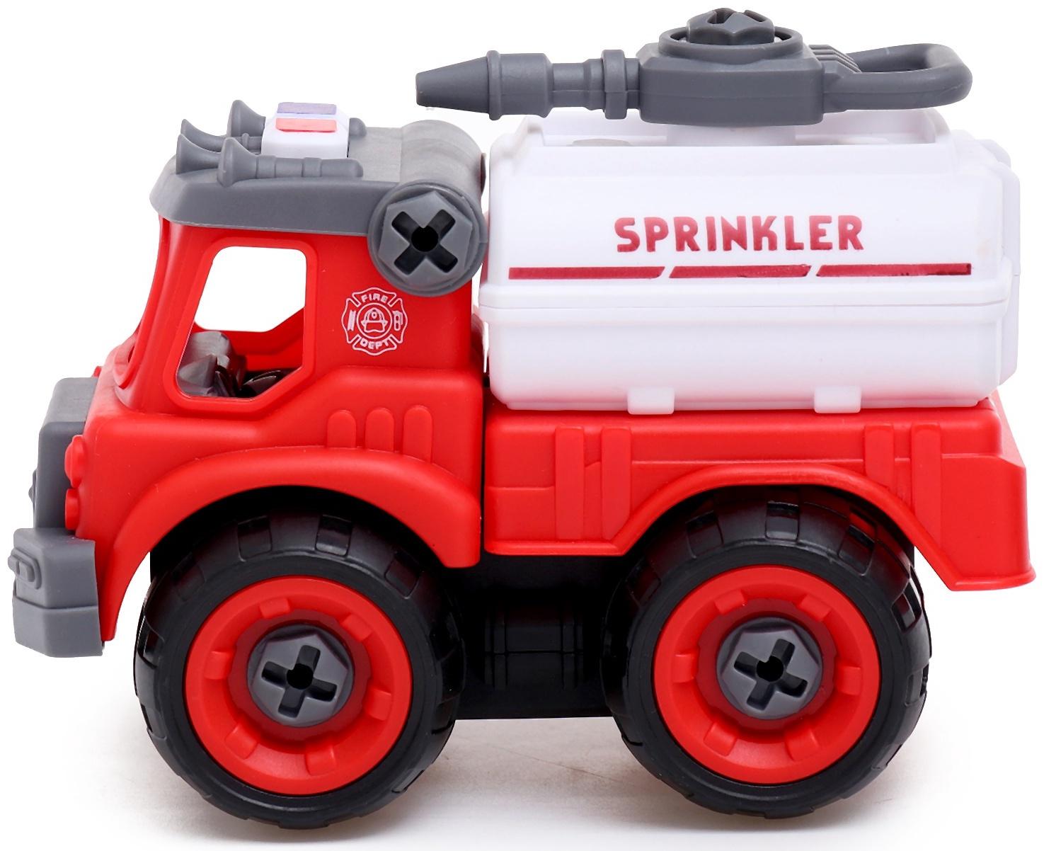 Конструктор винтовой «Пожарная машина», с отвёрткой, 29 деталей