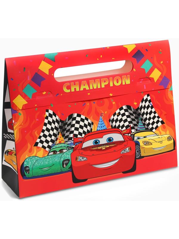 Пакет подарочный-коробка Champion, подарочная упаковка, 40×30×12 см, Тачки