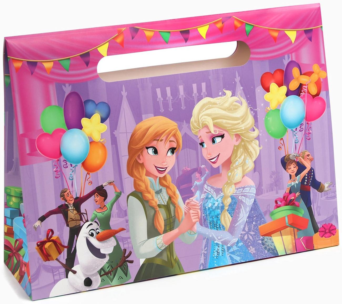 Пакет подарочный-коробка, подарочная упаковка «Поздравляю!»,40х30х12 см, Холодное сердце