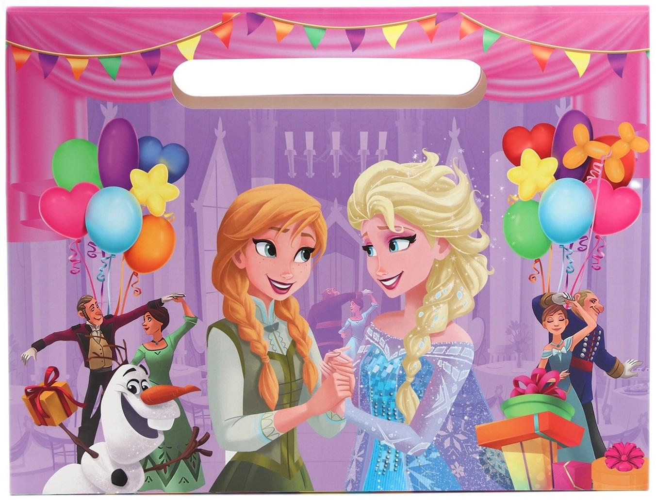 Пакет подарочный-коробка, подарочная упаковка «Поздравляю!»,40х30х12 см, Холодное сердце