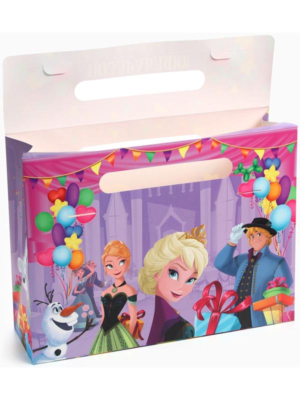 Пакет подарочный-коробка, подарочная упаковка «Поздравляю!»,40х30х12 см, Холодное сердце