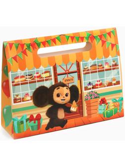 Пакет подарочный-коробка, подарочная упаковка, 40х30х12 см, Чебурашка