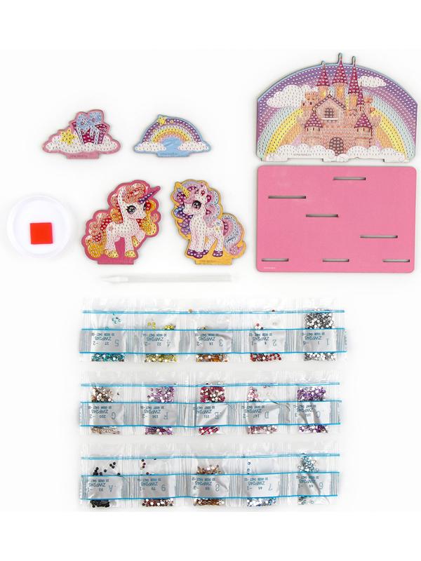 Алмазная мозаика для детей с частичным заполнением на фигурках «Сказочные Единорожки»